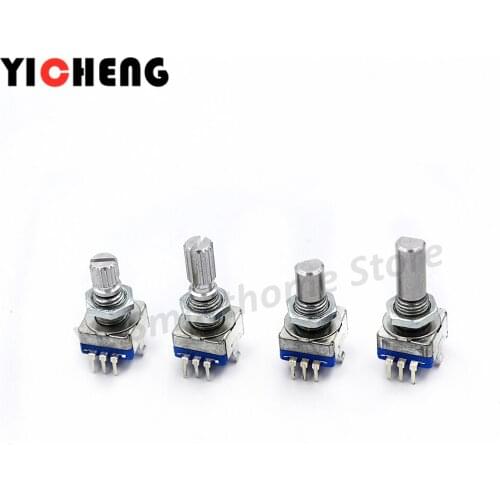 1Pcs EC11 rotary encoder/encoding switch/digital potentiometer 5 foot with switch 15/20mm plum blossom half shaft