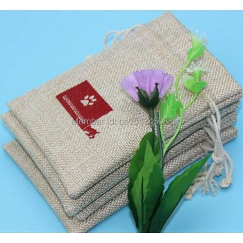 100pcs/lot CBRL jute/linen/flax drawstring bags&pouch for ornament/mobile phone,Various colors,size customized,wholesale