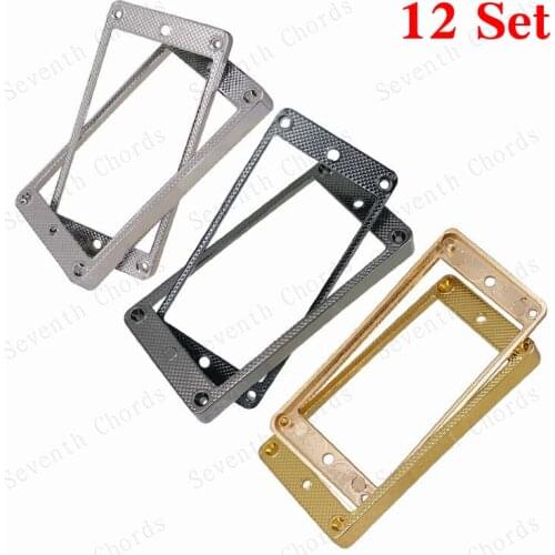 12 Set of 24 Pcs Curved Humbucker Double Coil Pickup Frame Mounting Metal Ring for SG LP Electric Guitar Replacement parts