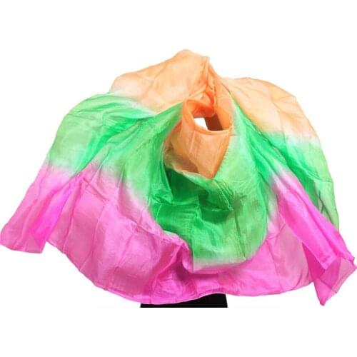2016 design 100% real silk belly dance veil, cheap dance veils,tari perut kostum veil wholesale 250 270*114cm Rose Green Orange