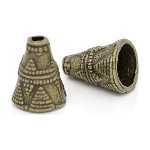 DoreenBeads 60 Bronze Tone Bead Caps Fit Chain Tassel 11x9mm (B13571)