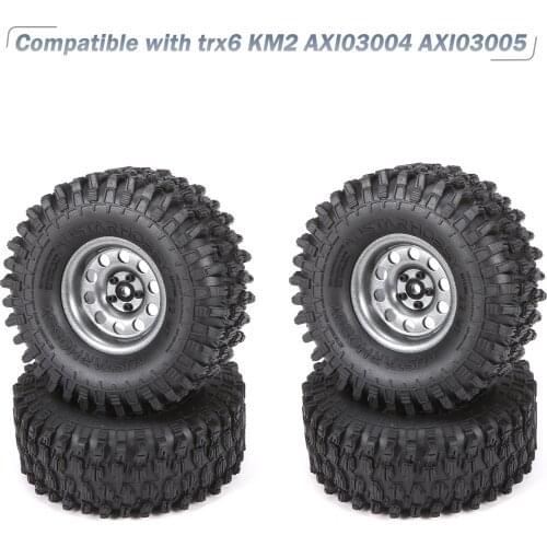 AUSTAR 7021+2016BK 4PCS RC Tires 125*50mm Metal Wheel Rim Rubber Tire for RC Buggy Off-road Car for trx6 KM2 AXI03004 AXI03005