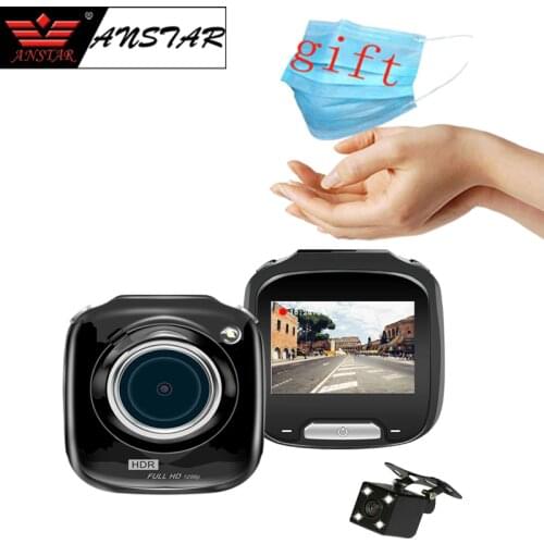 Anstar Mini Camera Car DVR 170 Wide Angle Camcorder 1080P Night Vision Cycle Recording Dual Lens Dash Cam