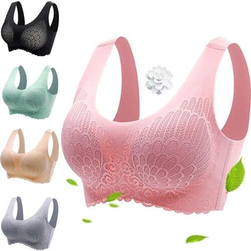 Seamless Bra Women Lace Underwear BH Push Up Bralette With Pad Vest Latex Bra Low Bust Soft Active Sexy Lingerie Crop Top Bras