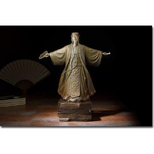 Large TOP Collection # HOME Company Business Success Military ART Great strategist the Art of War Zhu Ge liang copper Sculpture