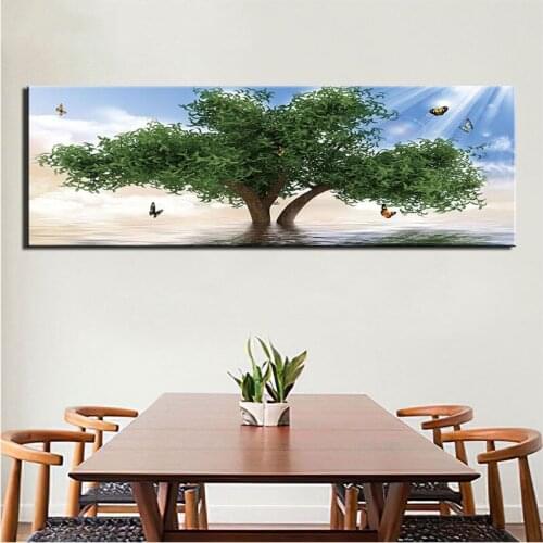 Large Art Pictures 5D Diy Diamond Painting Green Tree Mosaic Rhinestone Embroidery Cross Stitch Kits Wall StickersZP-4246