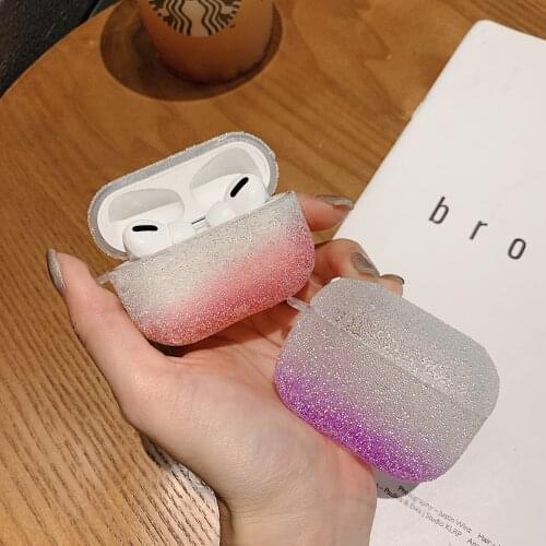 For Airpods Pro Case Neon Glitter Diamond Sparkling Gradient Rainbow Silicone Cases for Airpods Air Pods Pro Fluorescent Cover