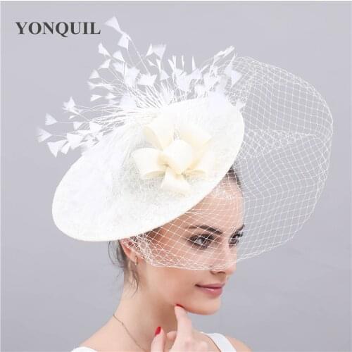 Elegant Chapeau Feather Flower Fascinators Ladies Kentucky Derby Hats Caps Party Wedding Fedora Bridal New Fashion Hair Clips