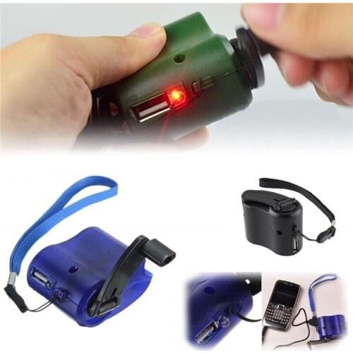 Mobile Phone Emergency Power USB Hand Crank Charger Electric Generator Universal Mobile Charge Hand Dynamo Charging