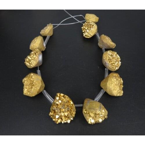 Electroplating Druzy Necklace Point Pendant, Unique Semi-precious Quartz Crystal Necklace Pendant Druzy Necklace