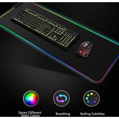 Luminous Gaming Mouse Pad Colorful Oversized Glowing USB LED Extended Illuminated Keyboard PU Non-slip Blanket Mat
