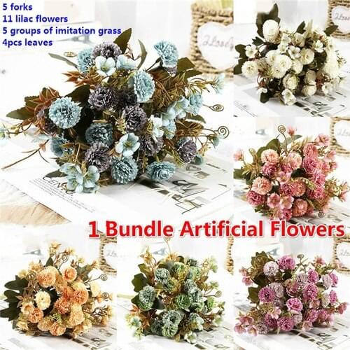 Artificial Flowers Silk Wedding Holding Bouquet DIY New Year Party Flower Decoration Accessories Home Decor