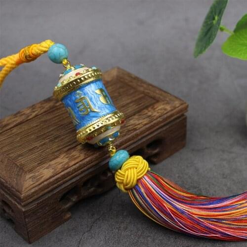 Tibetan Buddhist prayer wheel colored ornaments pendants Souvenir christmas halloween gift(A1102)