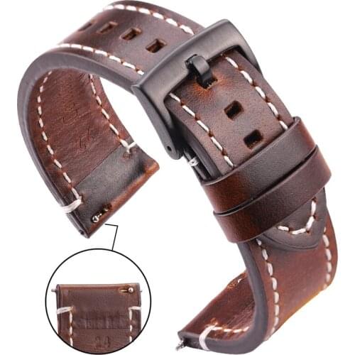 Leather Watch band For Samsung Galaxy Watch3 45mm / Active3 45mm / Galaxy 46mm /Gear S3/ Gear2 R380/ Gear2 Neo R381/ Live R382