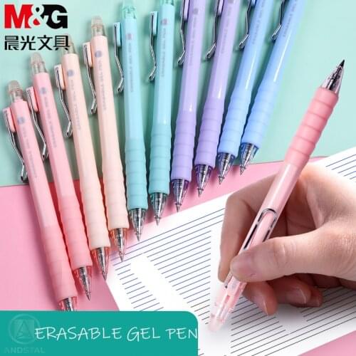 M&G New Erasable Gel Pen Cloud Handshake Series Retractable Pens 0.5MM Bullet Elementary School Soft Glue Comfortable GelPen