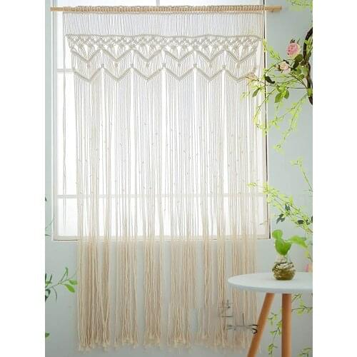 Bohemian tapestry Macrame 100% Hand-woven Cotton Wall Hanging For Door Window Curtain Hanger Decoration Wedding Décor 130*180cm
