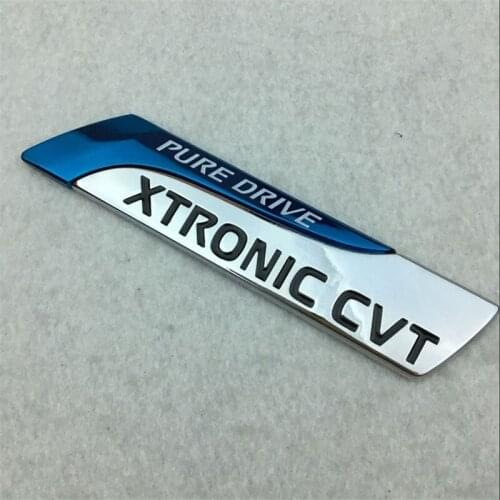 Free shipping 10pc 11.5*2.5cm Metal XTRONIC CVT Car Emblem Rear Trunk Badge Side Logos Tail Sticker Qashqai X-Trail Juke Teana