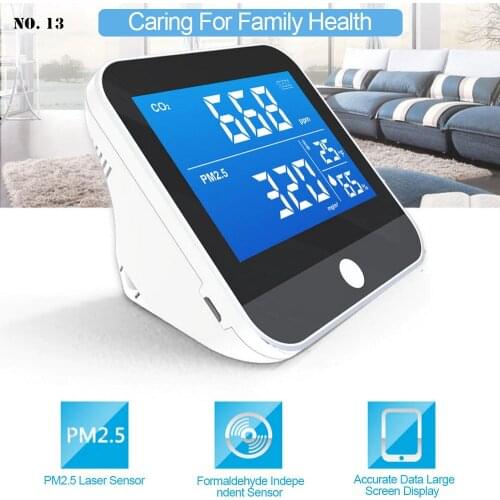 DM306D Air Quality Analyzer Multifunctional CO2 Meter Detector Digital PM2.5 Temperature Humidity Monitor Infrared NDIR Detector