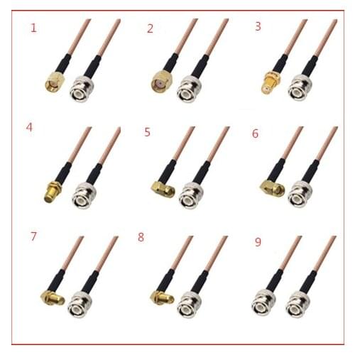 RP-SMA/SMA to BNC Male & Female Right Angle Connector Pigtail Jumper RG316 Cable 50 ohm
