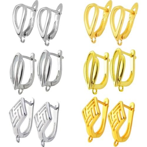 Peixin new brass jewelry earrings hook ladies earrings DIY jewelry making supplies jewelry findings cheap wholesale Kpop jewelry