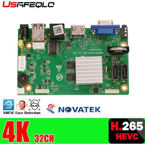 32CH 4K Face CCTV NVR Board Hi3536 2 SATA Ports ONVIF Security Video Recorder Board 32CH /4K/5MP/1080P Video Input 1CH Audio I/O