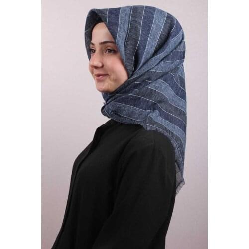 POLOİST PATTERNED AQUA COTTON SCARF-01-RENK-26