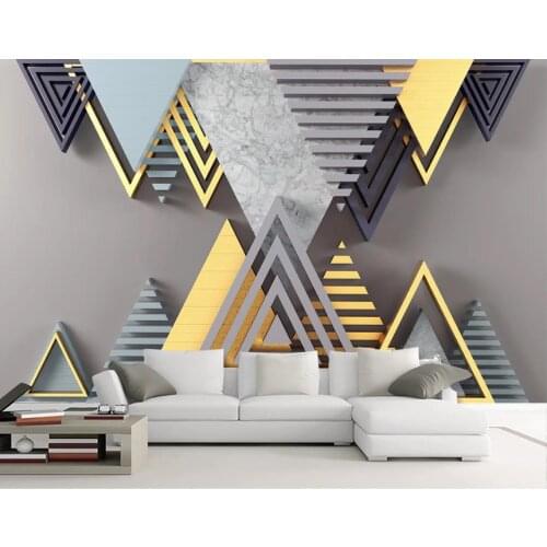 Custom 3D Mural Wallpaper Geometric Marble Wallpaper Living Room Bedroom обои TV Backdrop