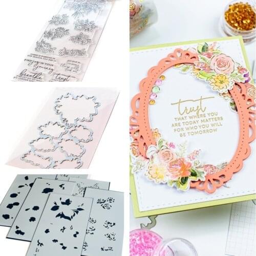 Joyful bouquet New Cutting Dies Stamps Stencil Scrapbook Diary Decoration Stencil Embossing Template DIY Greeting Card Handmade