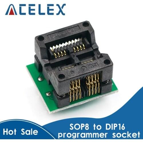 Double SO8 SOP8 to DIP16 Programmer adapter Socket 200mil 208mil