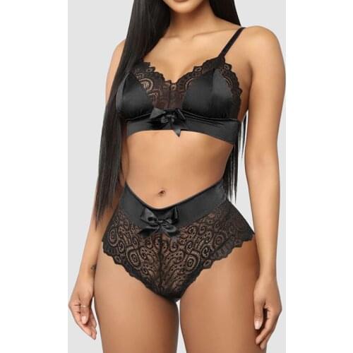 Sexy Seamless Bras For Women Lace Underwear Satin Bow-Knot Decoration Bralette Sexy Lingerie Push Up Bra Set Wireless Brassiere