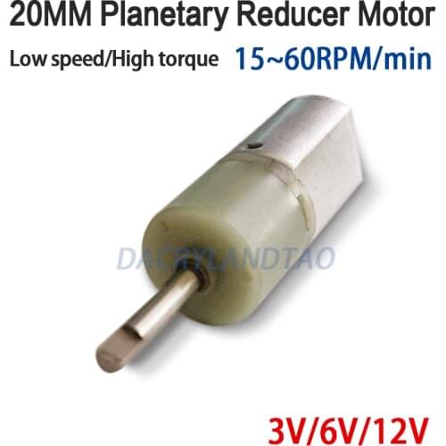 20mm low speed DC3V6V12V stepper motor reducer Metal Gear high torque planetary motor slow