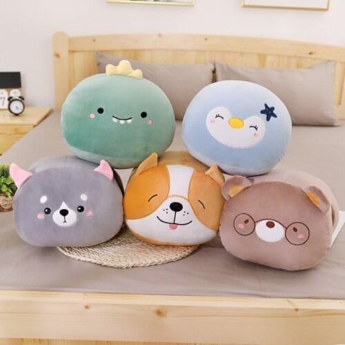 30cm Cute Unicorn Dinosaur Husky Dog Koala Penguin Hand Warmer Soft Stuffed Animals Plush Toy Winter Pillow for Kids Adults Gift