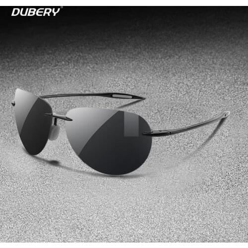 DUBERY Ultralight Rimless Sunglasses Men Crazy Colors Mirror Driving Sun Glasses Male UV Protection PC Lens Oculos de sol