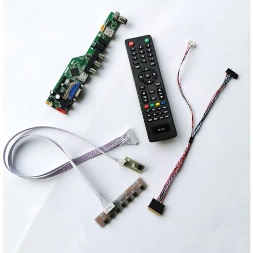 Fit LTN140AT21/LTN140AT22 WLED laptop panel 40Pin LVDS 14" 1366*768 VGA+Audio+USB+RF+Remote screen controller board DIY kit