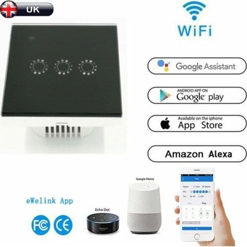 RC Touch Switch Universal WIFI Smart Wall Remote Touch Control Switch Compatible with Alexa Echo for UK EU