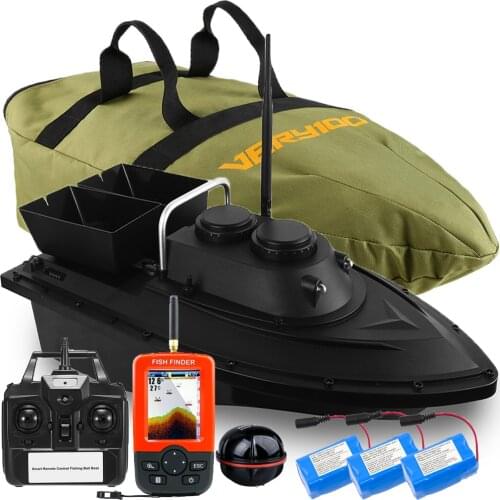 VERY100 500M Wireless RC Fishing Bait Boat Set 2 Hoppers 2 Motors /GPS Fishfinder Set/Handbag/Batteries Bait/Hook post Angling