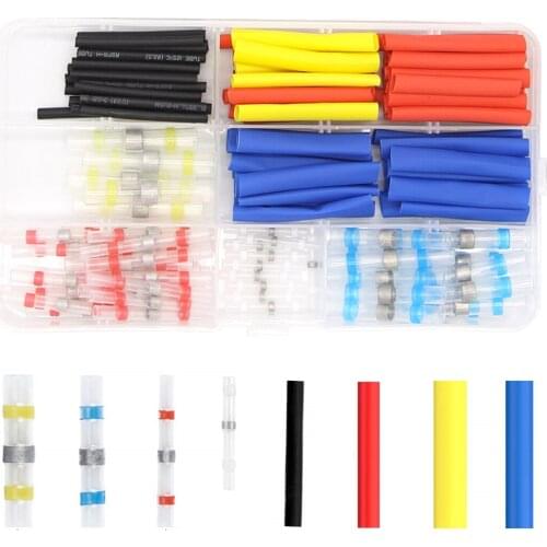 135PCS Waterproof Heat Shrink Tubing Insulated Solder Sleeve Butt Terminals Seal Electrical Wire Connectors Assorted Kit