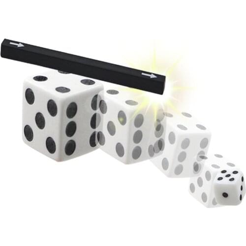 Magic Dice Shrink to Small Big Dice Turn to Small with Magic Wand Easy Tricks for Props Close-up Stage Funny Shows Children Toys
