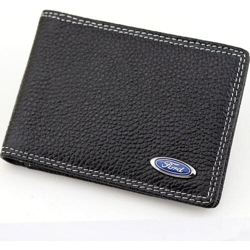 High-end Leather car drivers license bag passport wallet for Ford badge man business card holder auto Accessories credit cards