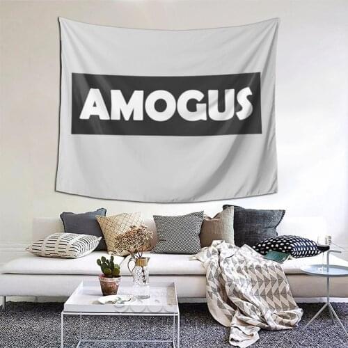 Amogus Tapestry Funny Sussy Tapestry Wall Bedspread Bohemian Hanging Blanket For Bedroom Dorm