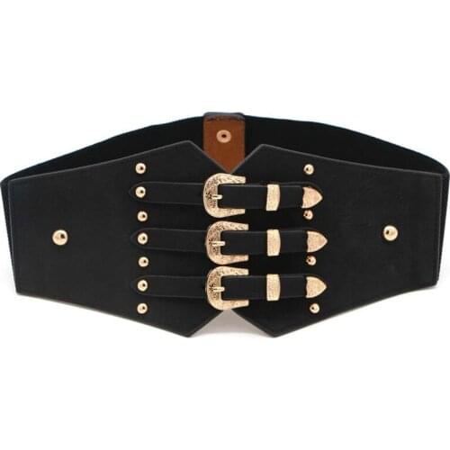 Womens Super Wide Belts PU Elastic Tight-fitting Belts Womens Clothing Belts Accessories Fashionable Wide Belts