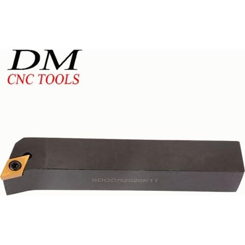 1PCS SDQCR 1010H07/1212H07/1212H11/1616H11/2020K11/2525M11 lathe External Turning Tool Holder Tungsten Carbide Inserts DCMT07/11