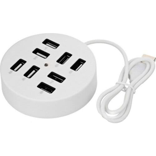 1pc USB 2.0 8-Port Round Shape USB 2.0 Hi-Speed HUB W/ Switch 480Mbps for PC/Laptop Computer