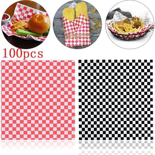 100 Sheets Food Wrapping Paper Deli Basket Liner Grease-Resistant Sandwich Packaging Paper Hamburger Paper Wrap Prevents Stains