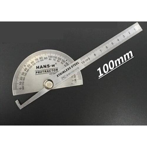 100mm Protractor Angle Finder HAND`W Stainiess Steel Protractor HS1024B Etching Scalce