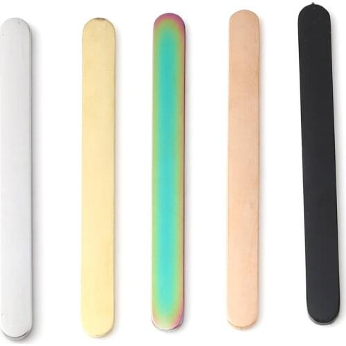 Multicolor Stainless Steel Rings Rectangle Blank Stamping Tags DIY Making Rings Women Men Party Jewelry Findings 52mm x 5mm,2PCs