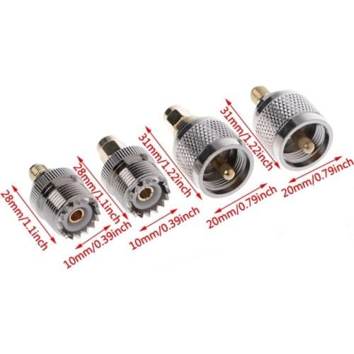 4 Pcs A13 Kit Adapter PL259 SO239 to SMA Male Female RF Connector Test Converter