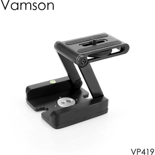 Vamson Accessories Fold Z Type Stand Holder Adapter Tripod Quick Release Plate for Gopro Hero 6 5 4 3 for DSLR Camera VP419