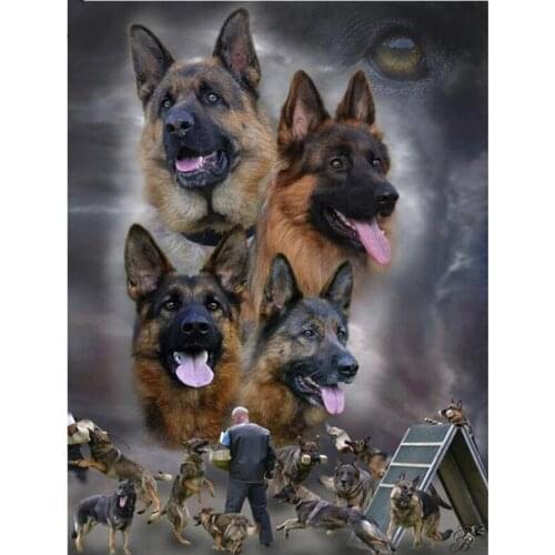 "German Shepherd"diamond rhinestone pasted,cross stitch,full square&round diamond painting abstract,handcraft crafts,home decor