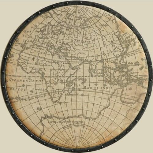 American round the world map retro industrial wind LOFT iron Cafe dining room wall decoration painting